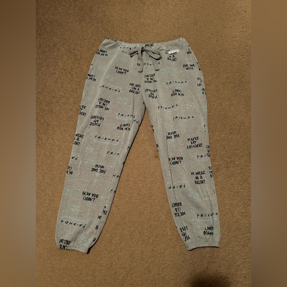 FRIENDS Gray Printed Lounge Joggers